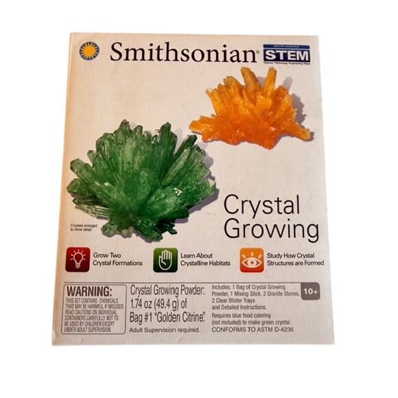 Smithsonian STEM Crystal Growing Kit – Grow Two Crystals – Ages 10+ - Picture 2 of 2